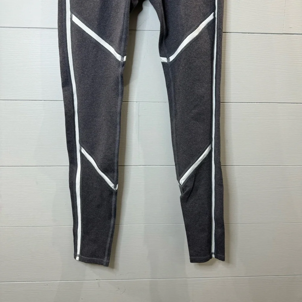 ALO Yoga Heathered Grey White Shimmer Panels Talia Athletic Performance Leggings